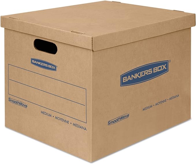 Bankers Box Small Classic Moving Box 20 Pack, Reinforced Handles, Tape-Free by BankersBox