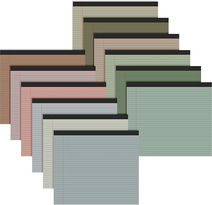 Lincia 12 Pcs 11" x 9.5" Legal Pads College Ruled Notepad Landscape Notebook by Lincia