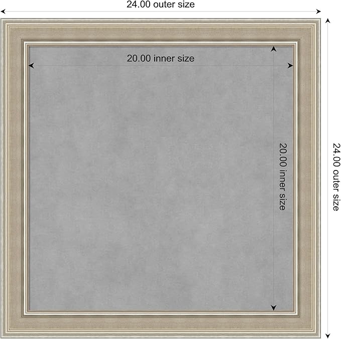 Amanti Art Silver Framed Magnetic Board 24x24 Medium Vision Board - Image 3