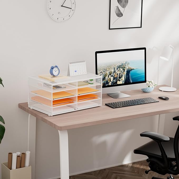 Marbrasse 5 Tier Desktop Literature Organizer, Mesh Paper Organizer Desk - Image 5