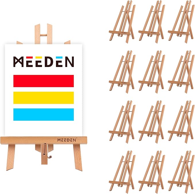 MEEDEN 16 Inch Tabletop Easel: 12 Pack Beech Wood Easel by MEEDEN