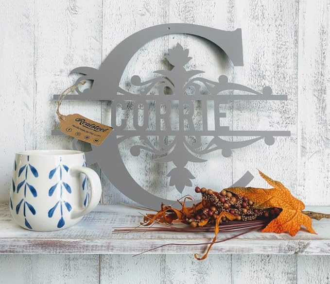 RealSteel Metal Split Letter Monogram – Personalized Last Name Sign by RealSteel