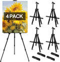 AROIC 4 Pack Art Painting Display Easel Stands, Portable Adjustable Aluminum