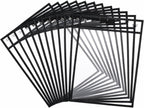 Mr. Pen- Reusable Dry Erase Pocket Sleeves, 10" x 14", 12 Pack, Black | Clear Plastic Sheet Protectors, Teacher, School, Classroom Supplies