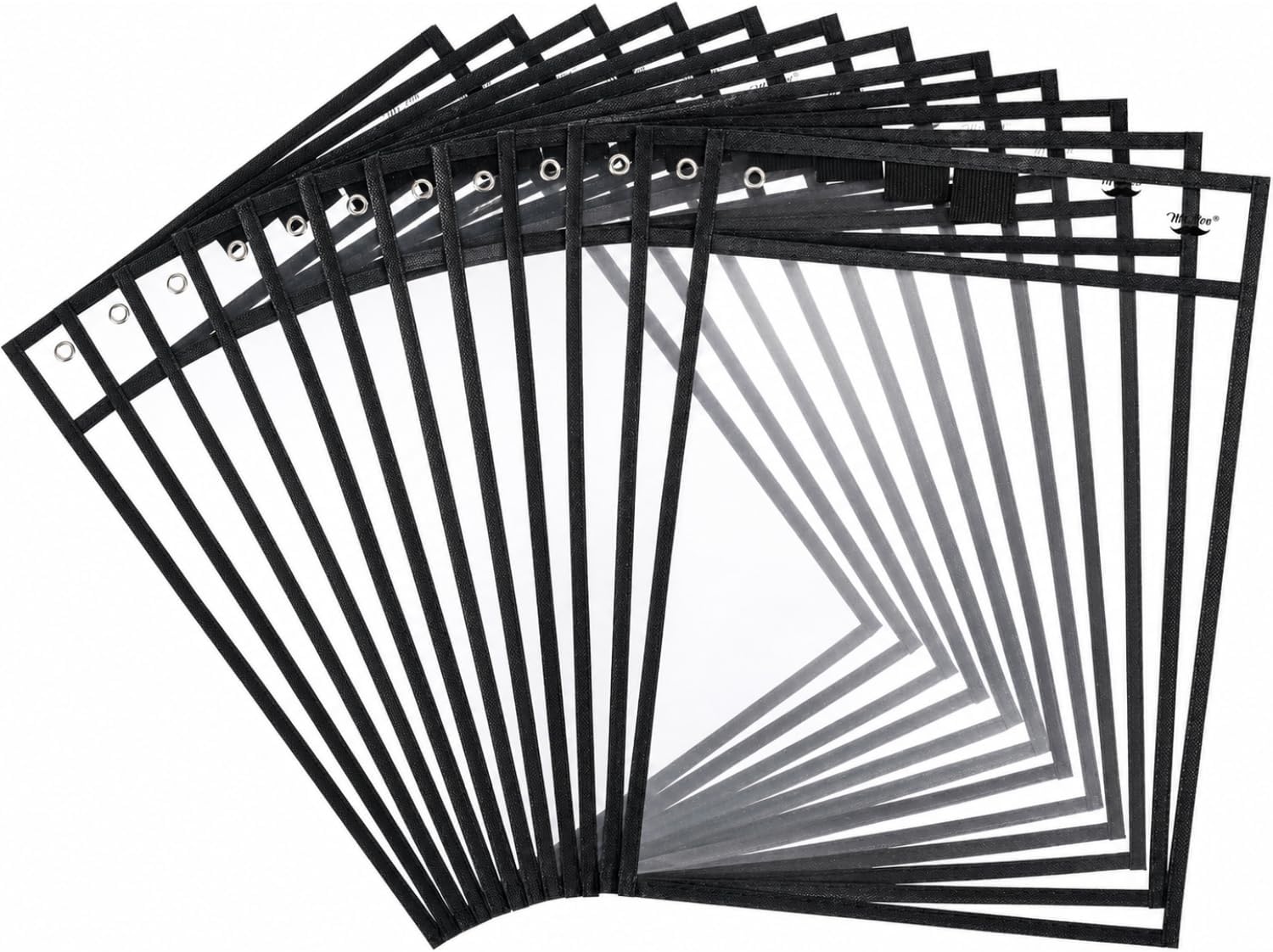 Mr. Pen- Reusable Dry Erase Pocket Sleeves, 10" x 14", 12 Pack, Black | Clear Plastic Sheet Protectors, Teacher, School, Classroom Supplies