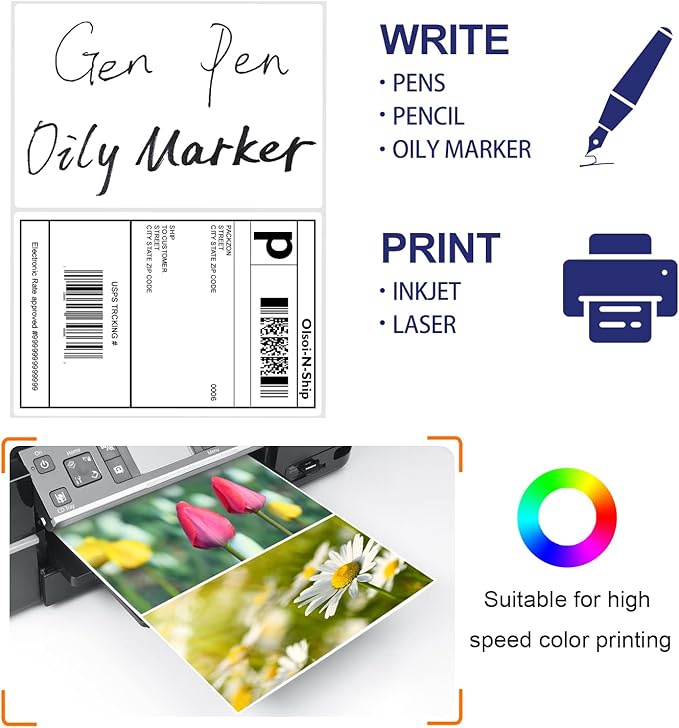 8-1/2"×5-1/2" Shipping Labels 100 Labels Sticker Paper - Image 4