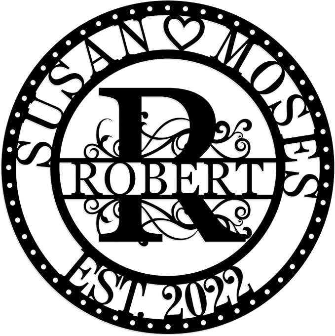 Personalized Metal Sign Monogram Wall Decor Last Name Sign Personalized Signs by efcustomgifts