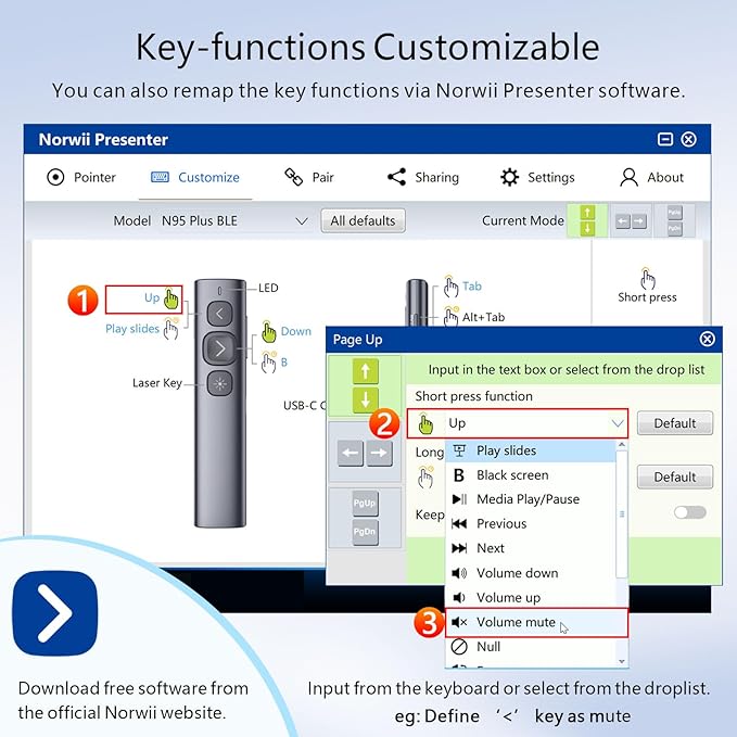 Norwii N95 Bluetooth Presentation Clicker - Image 6