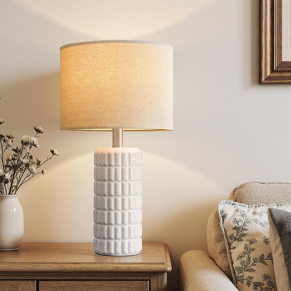 seealle 23" modern ceramic table lamps set of shown in use