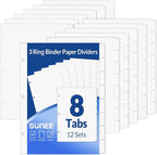 SUNEE Binder Dividers with Tabs by SUNEE