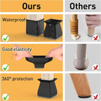 Square Chair Leg Protectors for Hardwood Floors, .7/8" - Image 5