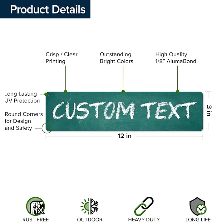 Custom Sign, Custom Street Sign, 11 Font Colors, 13 Font Styles, 4 Hole Options - Image 6