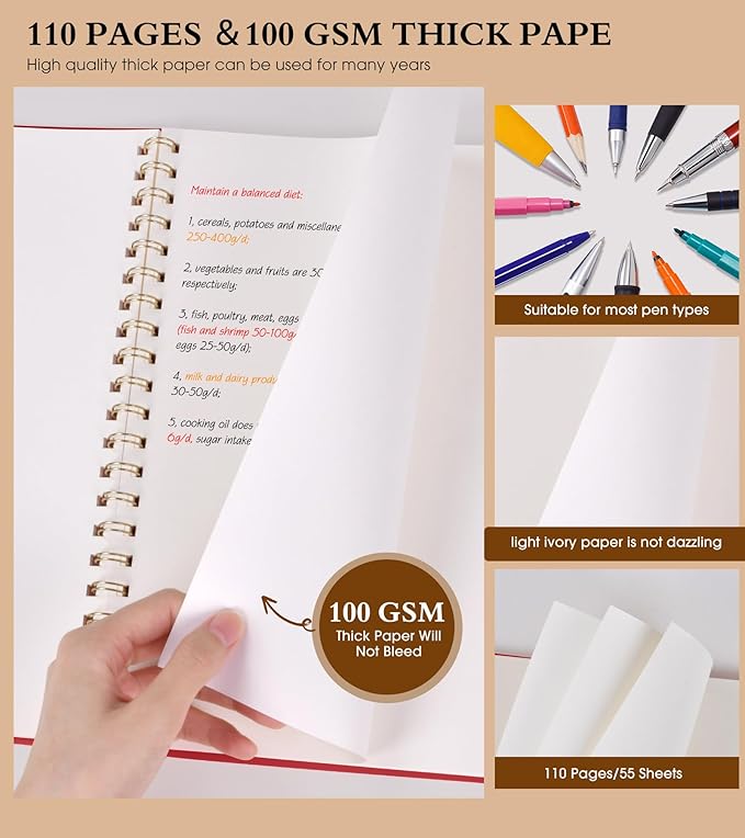 Blank Spiral Notebook Journal 8.5” x 11”, A4 Large Sketch Book - Image 4
