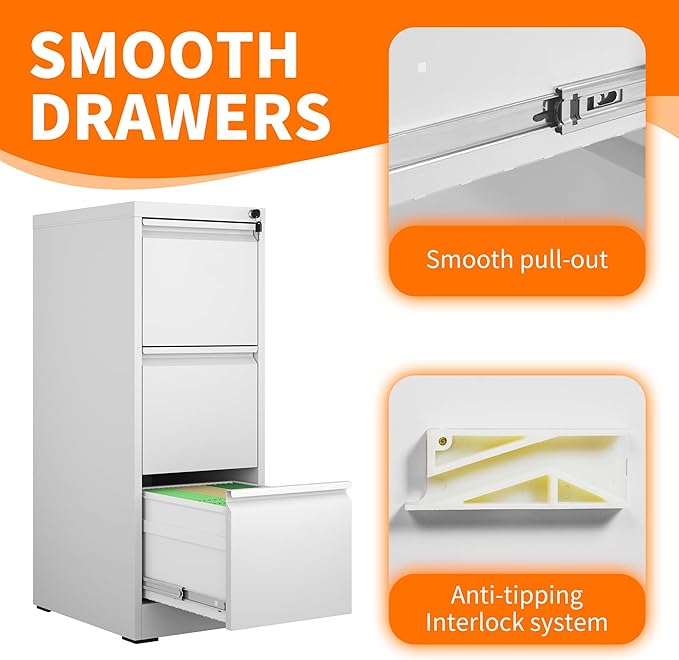 OPTYMIRA 3 Drawer File Cabinet - Image 5