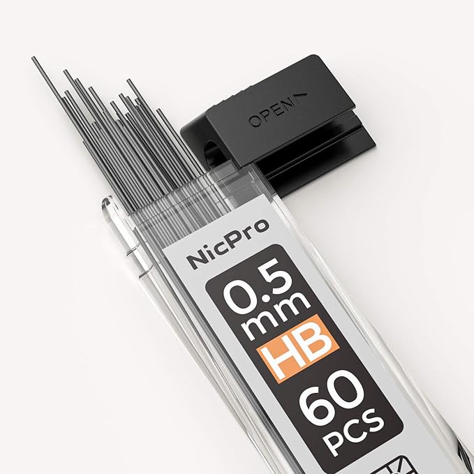 Nicpro 600 PCS Lead Refills 0.5mm HB #2 Break Resistant Mechanical Pencil - Image 2