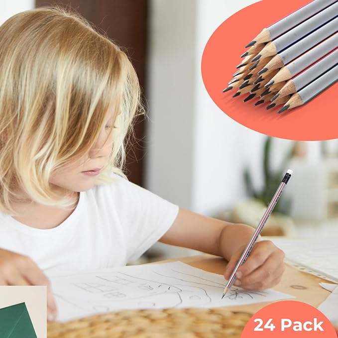 M&G Signal Series 24 Pack 2B Triangular Wood-Cased Pencils, Pre-Sharpened - Image 7