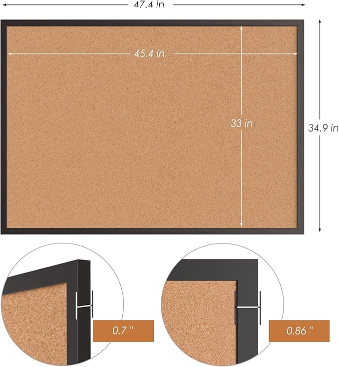 Board2by Cork Board Bulletin Board 36 x 48, Office Board - Image 4