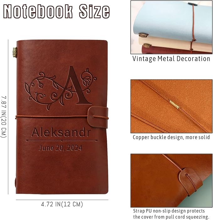 Bliver Personalized Leather Journal Custom Notebook Customized Engraved Journal - Image 2