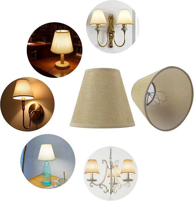 TAaMTYH small lamp shade chandelier shades set of 6，Fabric Lampshade - Image 5