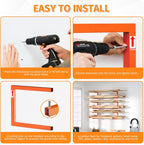 lumber storage rack, wall mount wood rack (6 showing dimensions