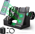 LADSTAG Black Leather Desk Organizer