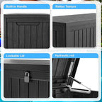 TARKARI 200 Gallon Lockable Resin Deck Box, Waterproof & UV-Resistant Outdoor - Image 7