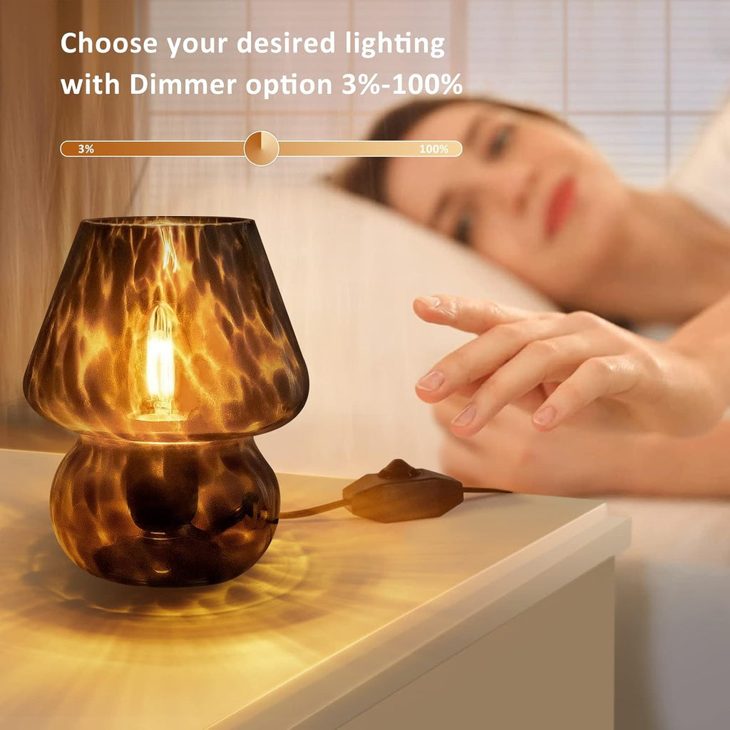 onewish mushroom lamp small vintage table lamp for shown in use
