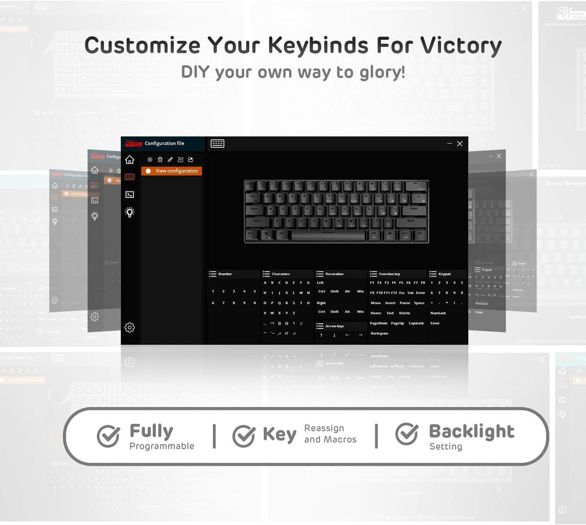 RK ROYAL KLUDGE RK61 Wireless 60% Triple Mode BT5.0/2.4G/USB-C Mechanical Key...