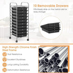 GLACER 10 Drawers Rolling Cart, Storage Cart - Image 5