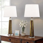 GO&SO Large White Texture Lamp Shades Set of 2, Drum Lampshades Replacemnt - Image 8