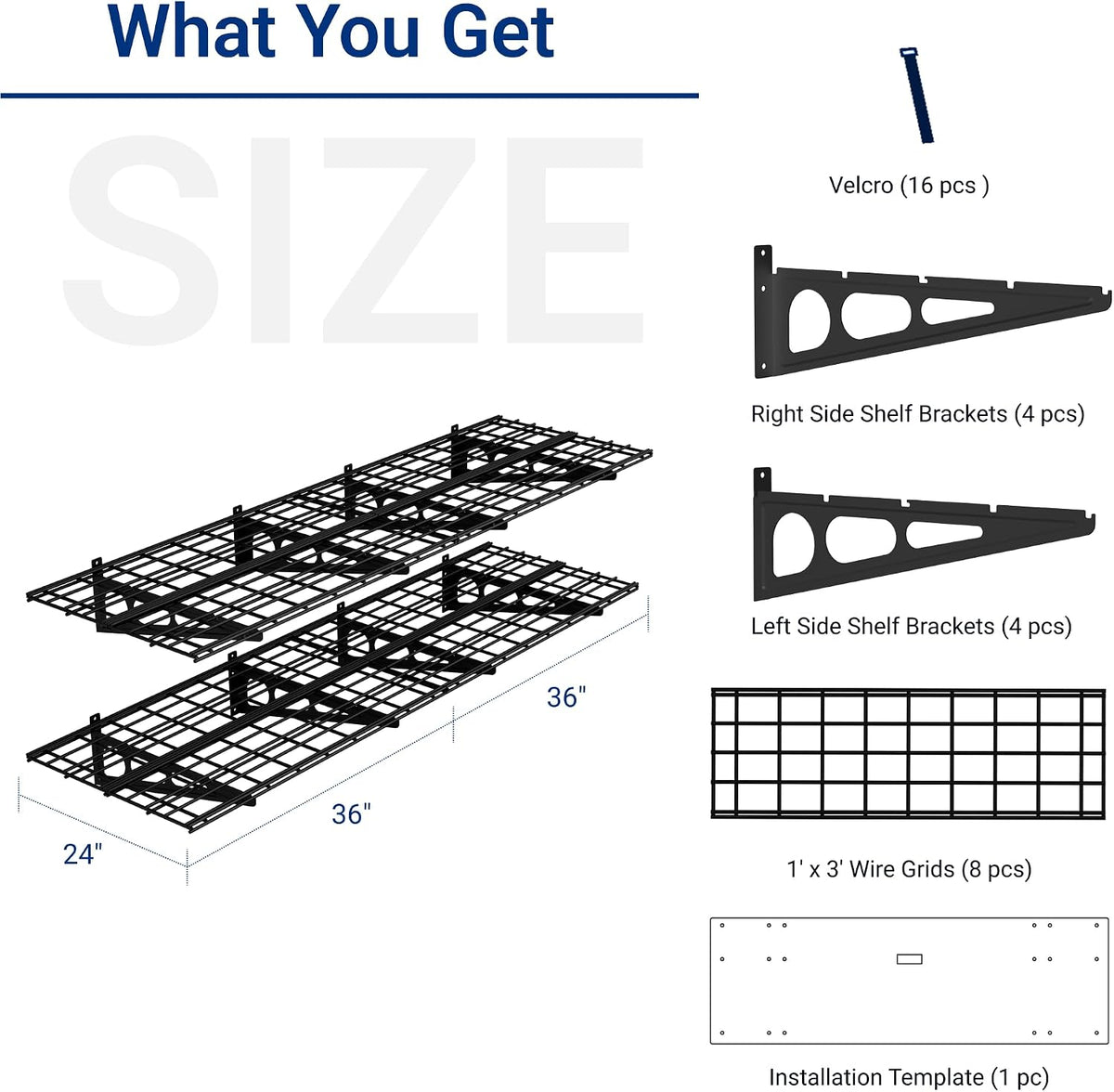 fleximounts 2-pack 2x6ft garage shelving 24-inch-by-72-inch heavy duty shown in use
