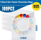 EPHECH 100PCS 12" x 12" Cushion Foam Pouches for Moving & Packing | Double-Layer PO Films Foam Pouches | Reusable Cushion Bags for Moving, Shipping, Dishes, Books, Frames & Fragile Items