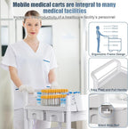 Mobile Medical Carts 3 Tier Professional Utility Cart 330 LBS Max Load Rolling - Image 5
