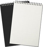 Engrowtic 2 Pack Graph Paper Spiral Notepad A5 Top Wirebound Notepad Grid by Engrowtic