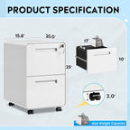 DEVAISE 2-Drawer File Cabinet - Image 3