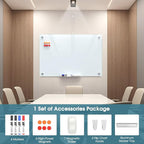 MaxGear Glass Whiteboard Wall Mounted, Frameless Magnetic Dry Erase Board - Image 3
