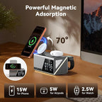 4URPC 6-in-1 Alarm Clock Wireless Charging Station - Image 3