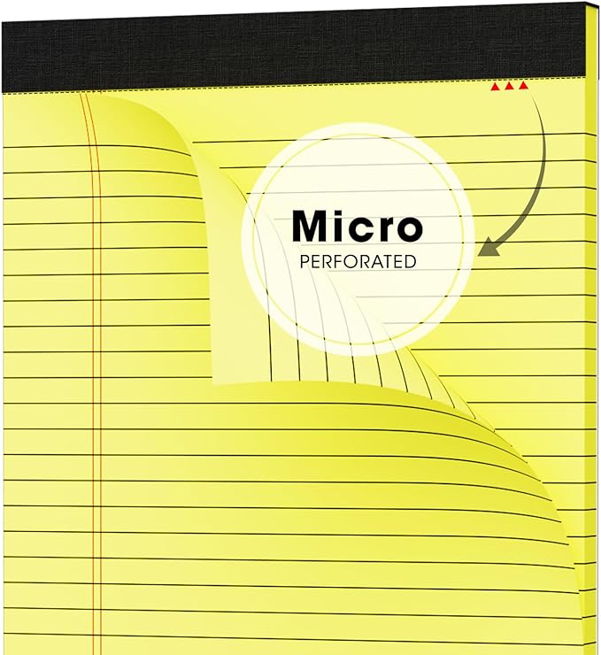 AILZFEI Yellow Legal Pads Note Pads 8.5 x 11 inch Wide Ruled, 30 Sheets/Pad - Image 5