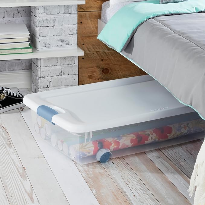Sterilite 8-Pack Latching Box, Under Bed Storage Bins - Image 5