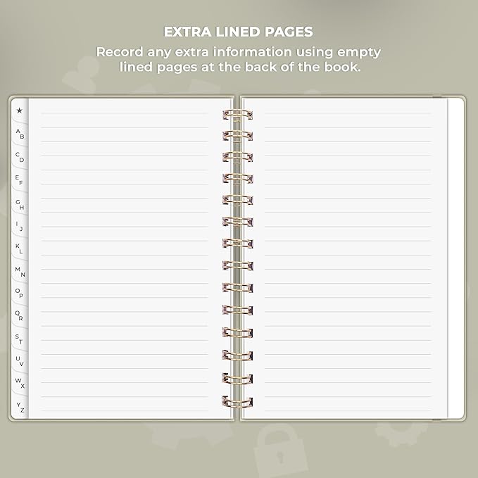 Clever Fox Password Book Spiral – Internet Address & Password Organizer - Image 6
