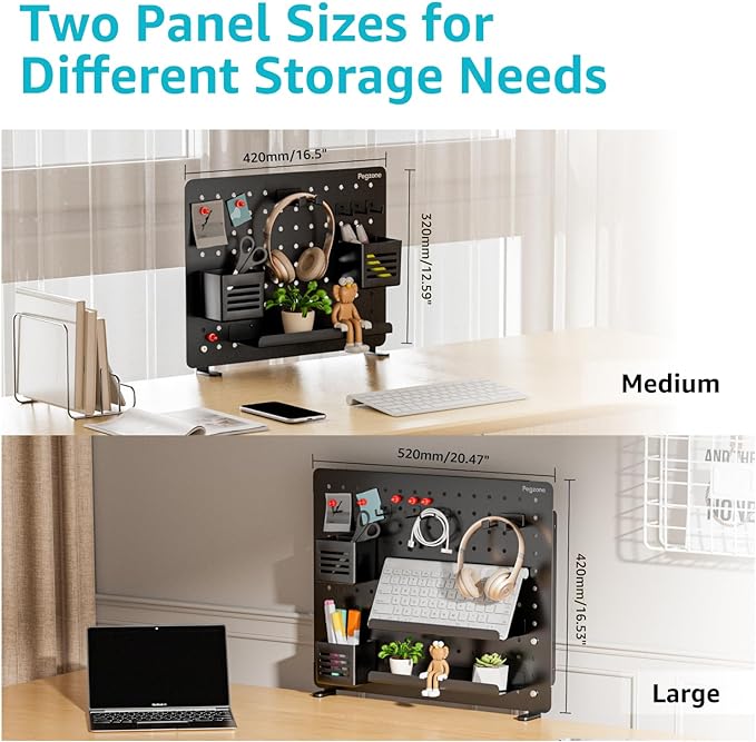 PEGZONE Clamp-on Desk Pegboard, Desk Organizer - Image 4