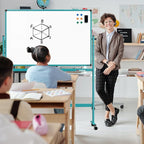Mobile Whiteboard on Wheels, 48x32 Inches Rolling Whiteboard, Magnetic Dry - Image 7