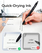 STAGEEK Black Gel Pens, Quick Dry Black Ink Pens - Image 4