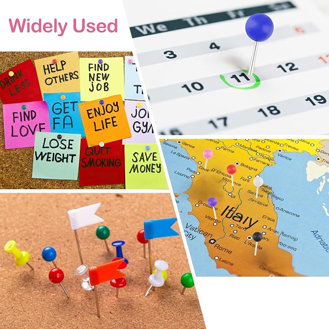 1000 Pcs Multi-Color Push Pins, Map Pins - Image 6