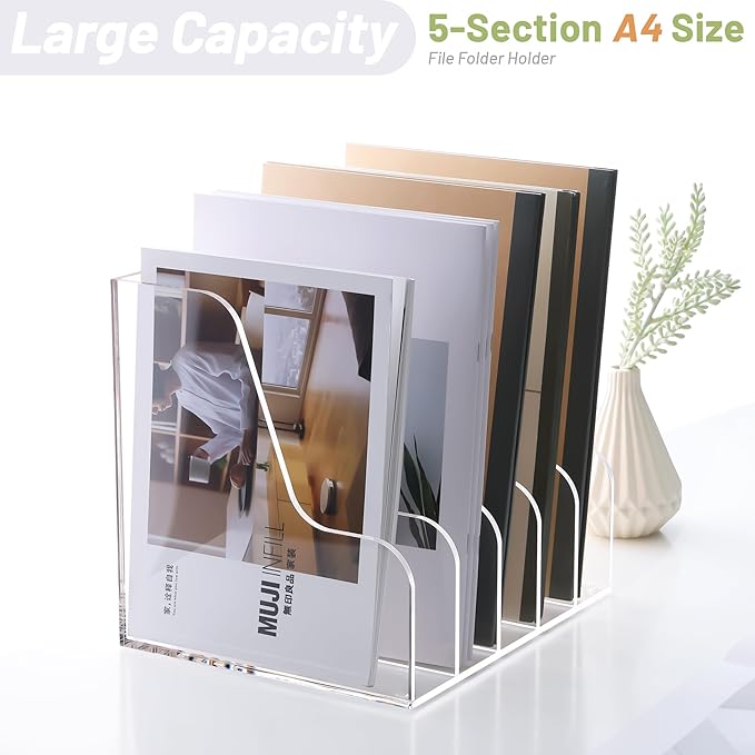 SANRUI Acrylic File Organizer, Compact Desk Organizer - Image 5