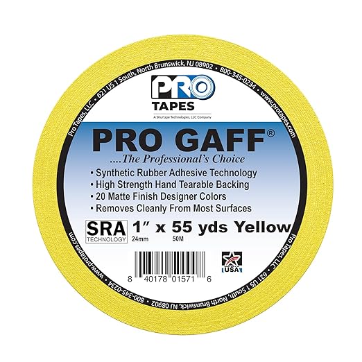 1" Pro Gaff Gaffers Tape 55 yards length yellow matte. Premium Heavy-Duty - Image 2