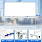 96"x48" Large Magnetic White Board Dry Erase Whiteboard - Image 2