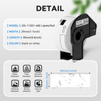 12 Rolls DK11201 Compatible Brother DK Address Labels Replacement for Brother DK-1201 (1.1 in x 3.5 in), Use with Brother QL Label Printers [12 Rolls/4800 Labels + 1 Frame]