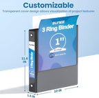 SUNEE 3 Ring Binders 1 Inch 12 Pack - Image 7