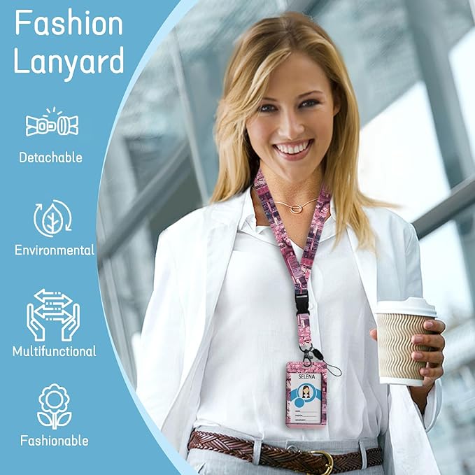 Cute Cat Lanyard for ID Badges, Retractable Badge Holder Reel - Image 2